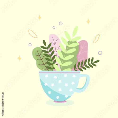 leaves in a cup