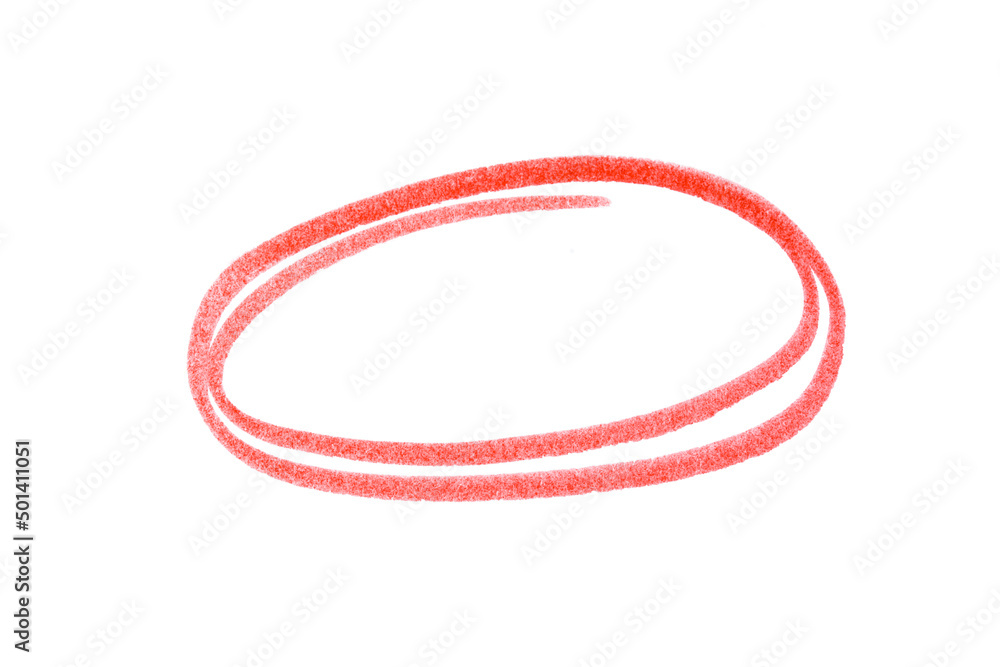 red highlighter circle on white background - Image red highlighter circle on white background - Image