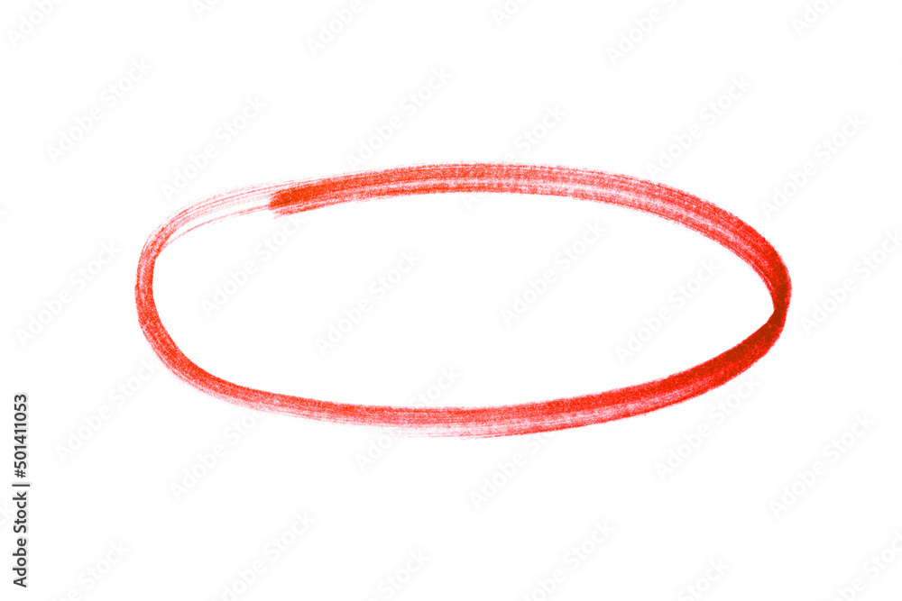 red highlighter circle on white background - Image red highlighter circle on white background - Image