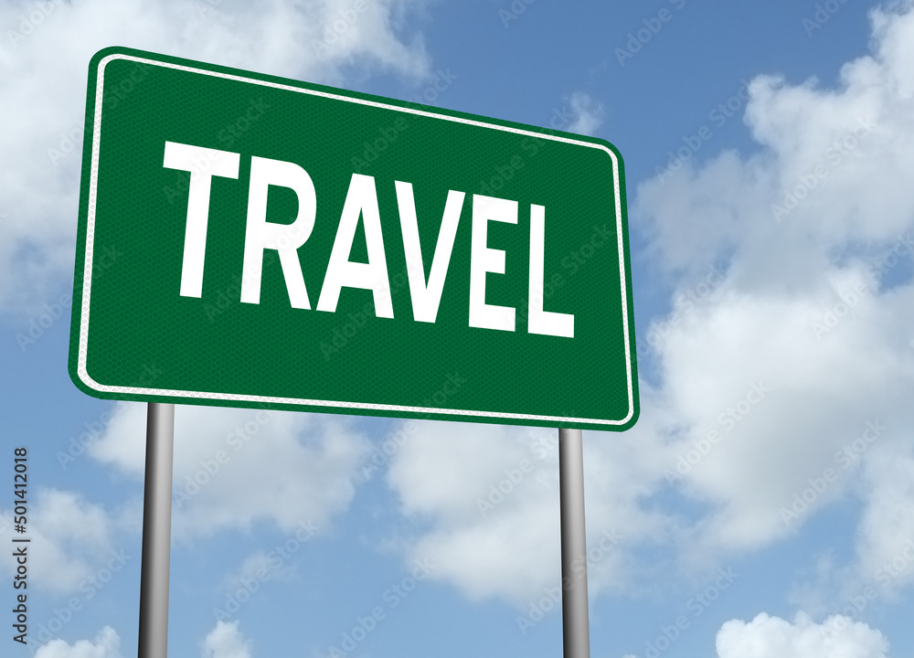 Travel sign on nature background. Travel sign on nature background.