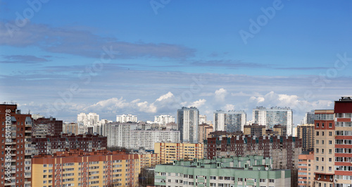 Panorama view of residential high-rise buildings