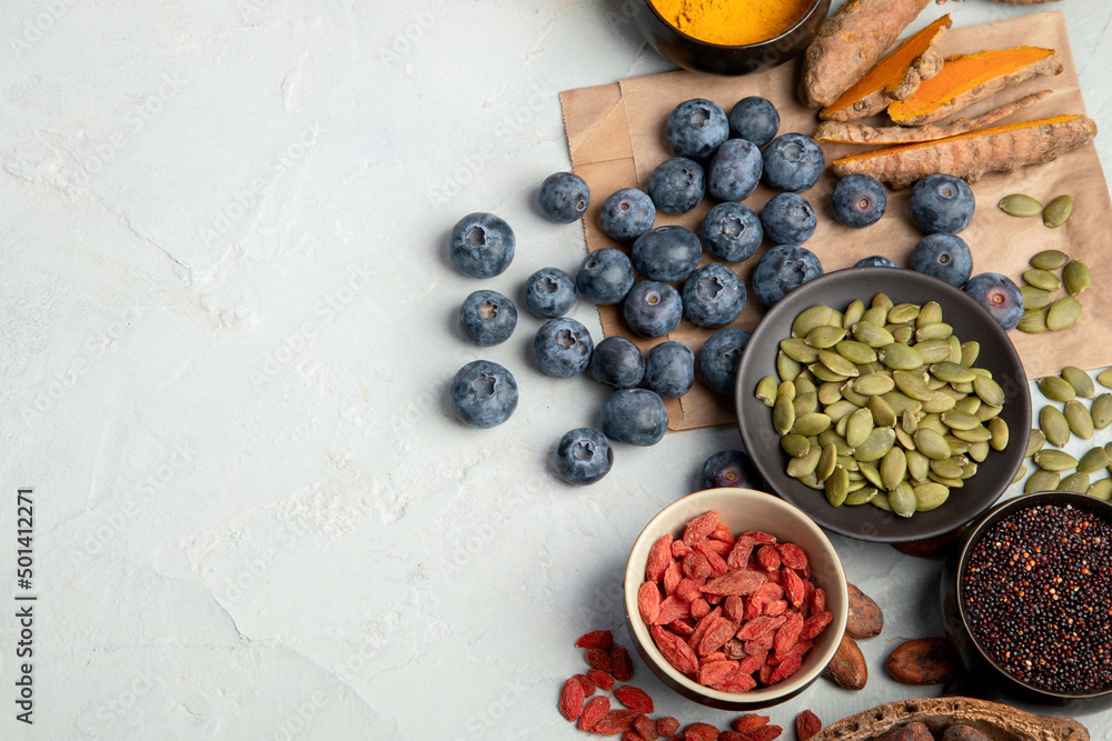 Healthy food clean eating selection on light background. Healthy food clean eating selection on light background.