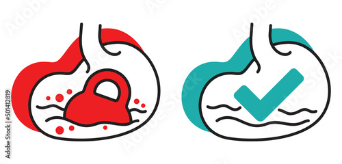 Stomach Indigestion, abdominal fullness flat icon
