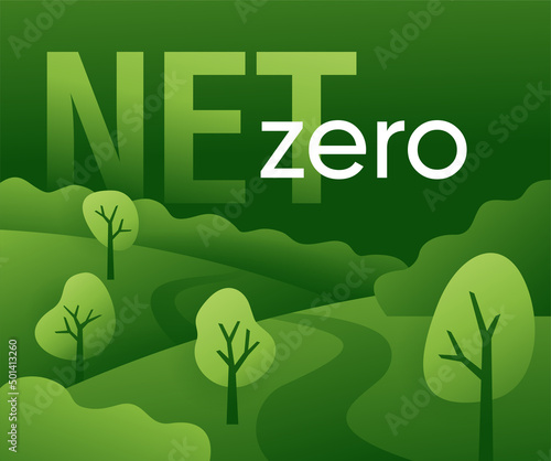 Net zero banner, no carbon emissions strategy
