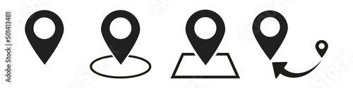 Location pin icon.  Flat pin route for concept design.  Vector Template Illustration eps10