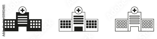 Hospital icons vector. Health care and medical institutions. Solid icon. eps10