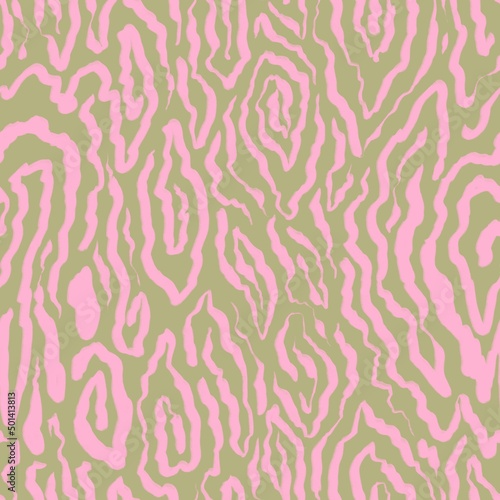 Boho pattern with pink zebra stripes