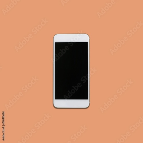 Digital smartphone with blank screen on background