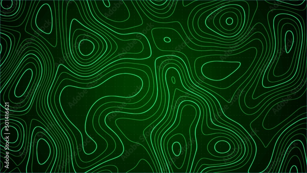 Vector abstract background. Green world design. Texture vegetation map. Geolocation. Scale grid. Pattern of chaotic circles, lines, wave. Green movement. Poster for travel, business, social networks. Vector abstract background. Green world design. Texture vegetation map. Geolocation. Scale grid. Pattern of chaotic circles, lines, wave. Green movement. Poster for travel, business, social networks.