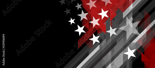 USA flag with a thin red line
