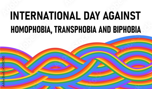 International Day Against Homophobia, Transphobia and Biphobia. Vector horizontal poster