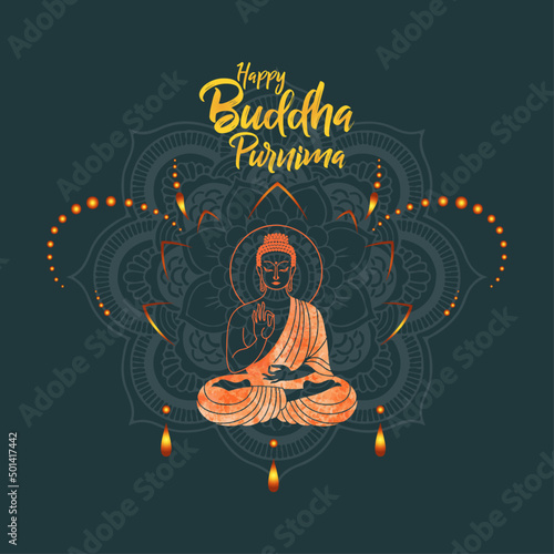 illustration Of Buddha Purnima Background