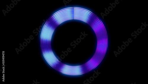 Luminous purple ring on a black background photo