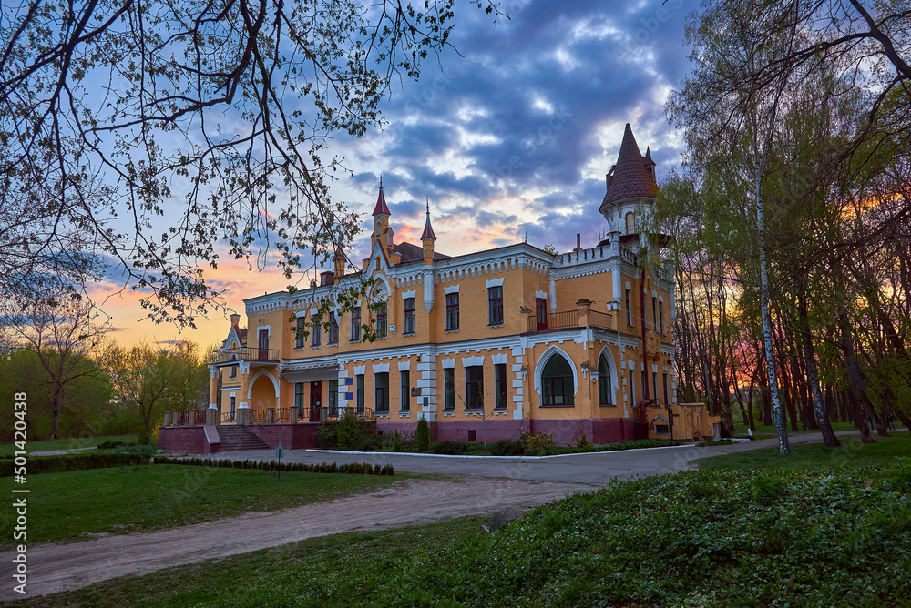 Manor of Glibov (Institute of Agricultural Microbiology and Agroindustrial Production of NAAS of Ukraine) in spring in Chernihiv, Ukraine