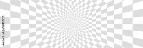 Vector abstract background. Simple  illustration with optical illusion  op art. Long horizontal banner.