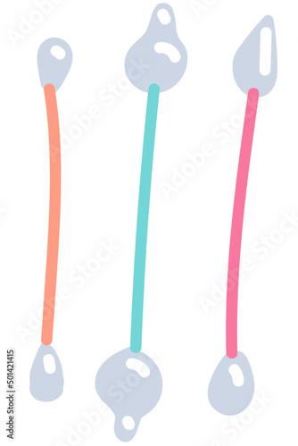 Vector illustration Different cotton swabs