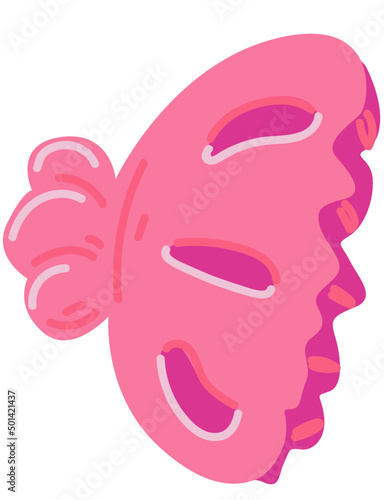 Vector illustration Pink Crab Hair Clip
