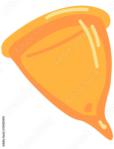 Vector illustration Orange menstrual cup women's hygiene