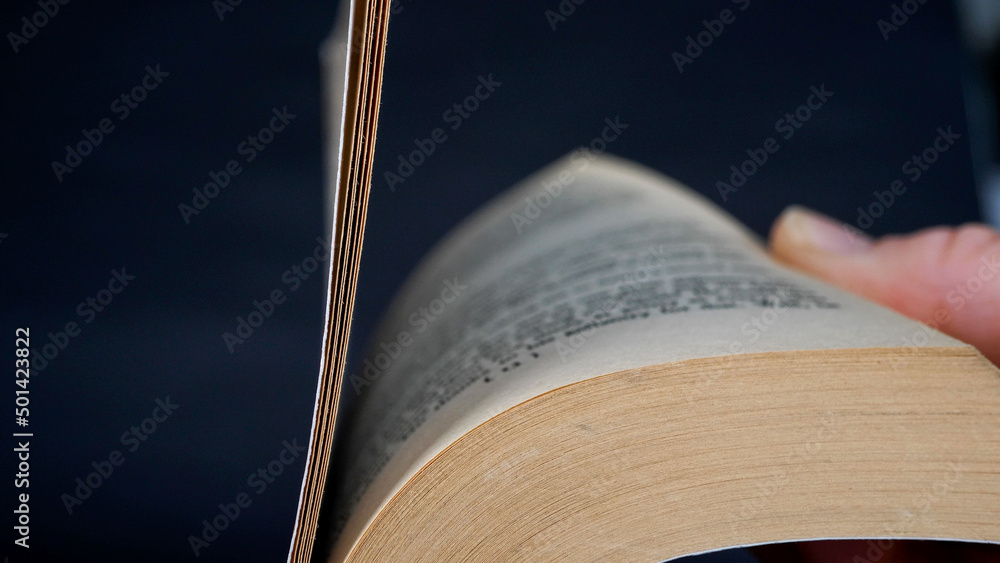 Flipping quickly through book pages Stock Photo Adobe Stock