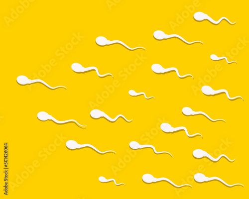 Sperm. spermatozoa. Semen Vector .