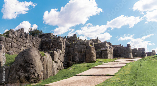 Ruins of ancient city saqsaywaman cusco photo