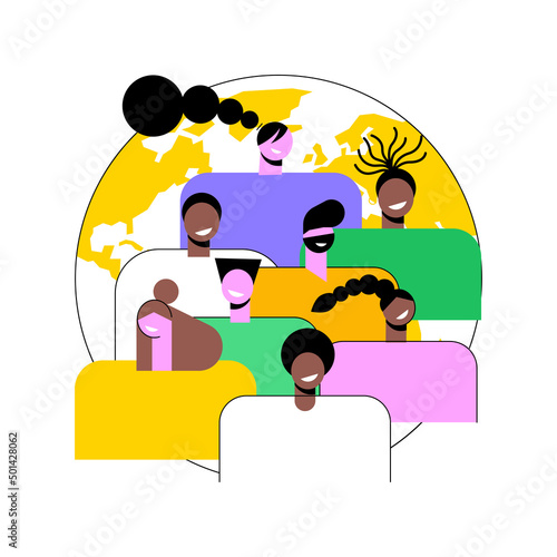 Race abstract concept vector illustration. Racial identity, human rights, skin color, human diversity, genetic code, racial equity in workplace, national culture, social justice abstract metaphor.