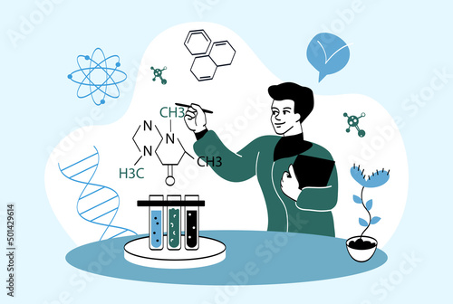Scientist conducts experiment