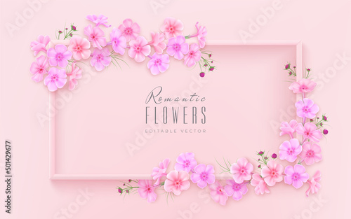 Floral pink background for spring or summer holiday