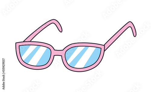 Pink sunglasses isolated cartoon vector