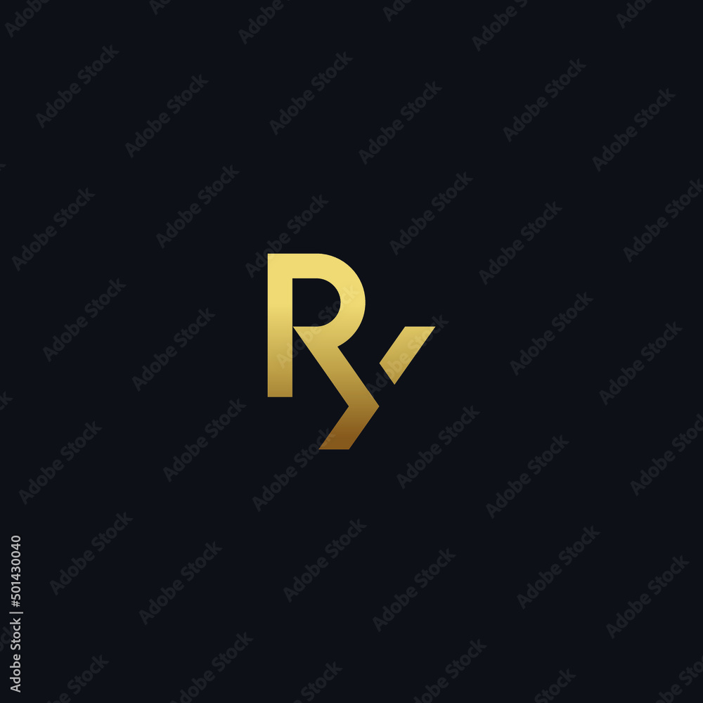 RY initial monogram vector icon illustration - obrazy, fototapety, plakaty 