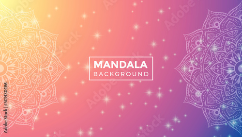Gradient mandala background design with Dreamy gradient wallpaper with mandala pattern