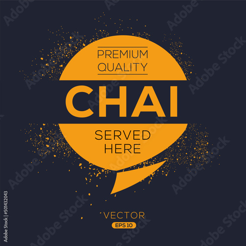 Creative (Chai) logo, Chai sticker, vector illustration.