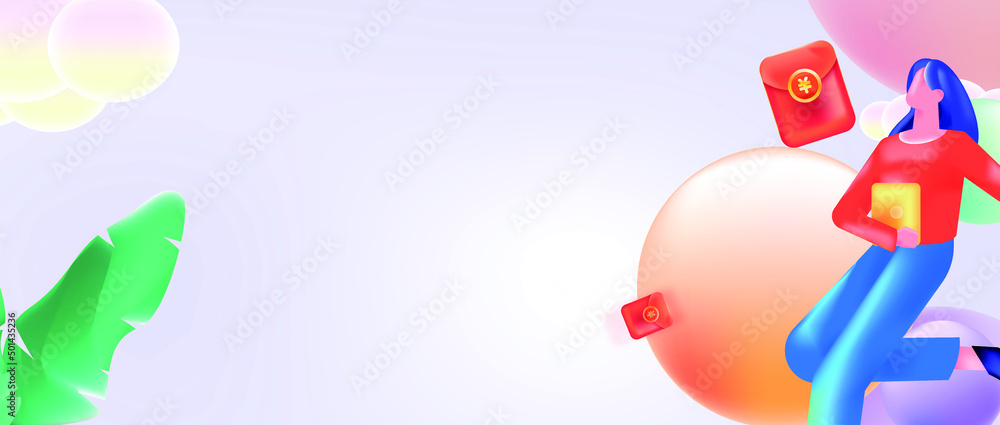 Invite friends to get red envelopes vector concept illustration
Invite friends to get red envelopes vector concept illustration