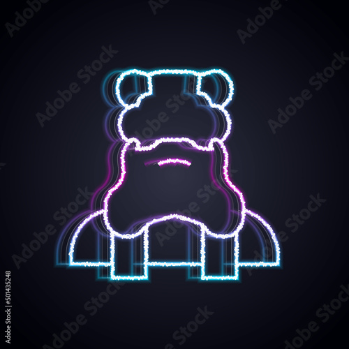Glowing neon line Priest icon isolated on black background. Vector