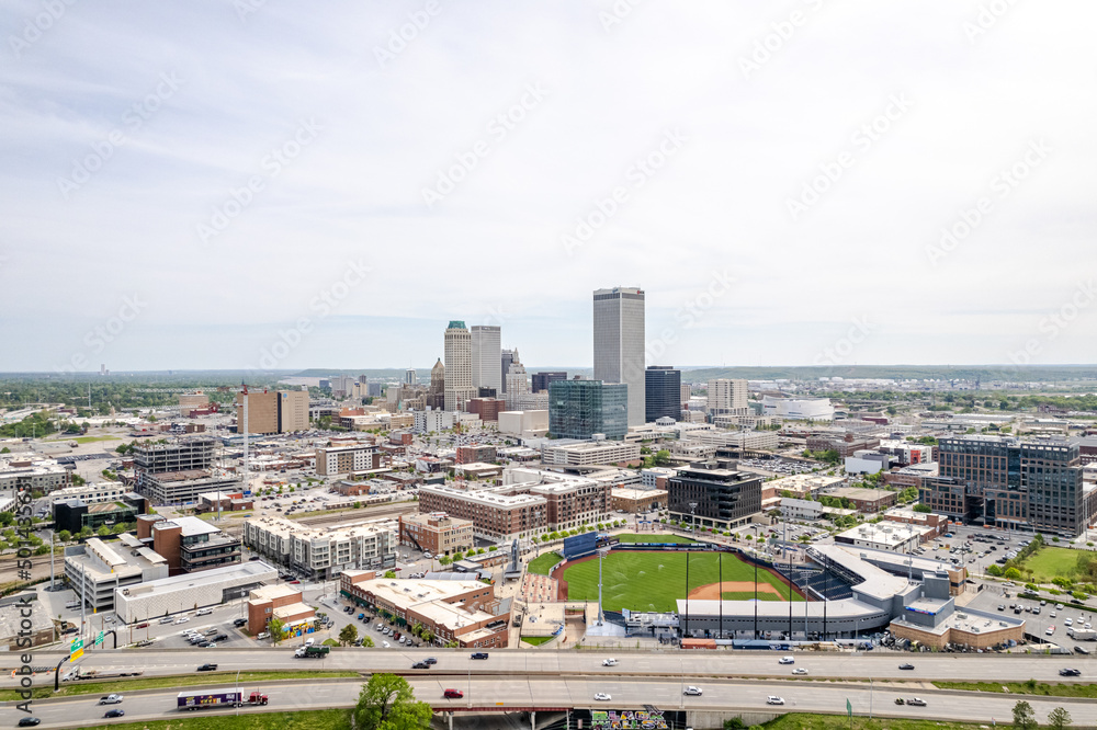 Downtown Tulsa Skyline Aerial View 3