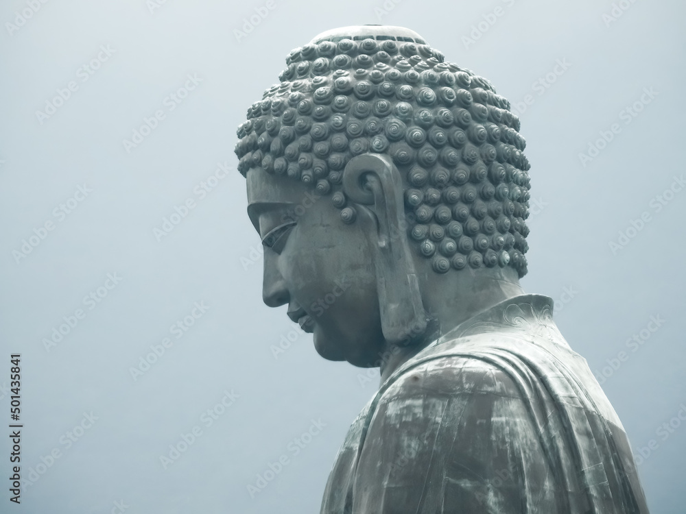 Lantau, Hong Kong- September 17 2019: Tian Tan Buddha giant statue Lantau, Hong Kong- September 17 2019: Tian Tan Buddha giant statue