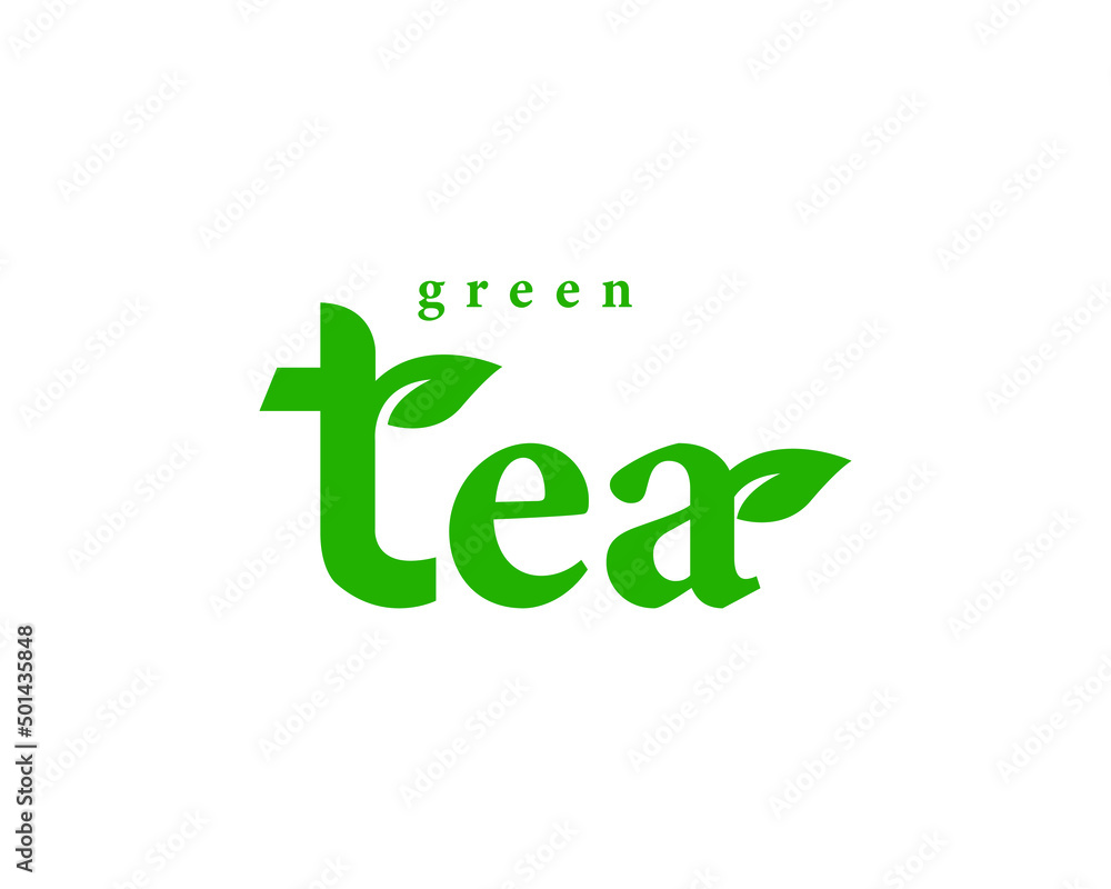 Green Tea Logo. Creative Organic Green Tea Vector Illustration.