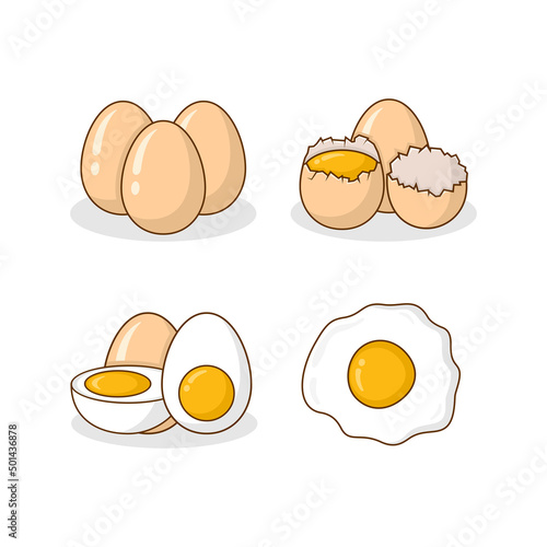 Chicken eggs vector design illustration collection