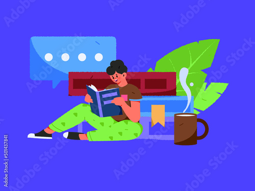 Reading leads to knowledge vector concept illustration 