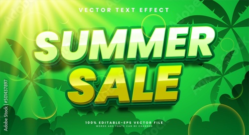 Summer sale editable text effect suitable to celebrate the summer event.