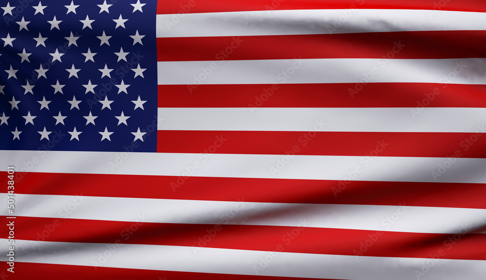 Fototapeta premium USA flag waving in the wind