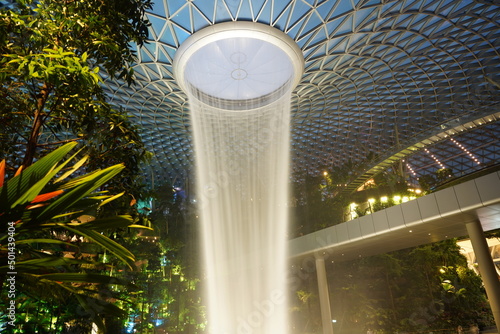 HSBC Water Vortex is a 40-meter tall indoor waterfal