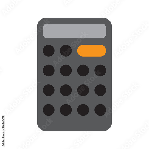 Calculator in realistic style. Financial technology concept. Calculator, math device. Vector illustration. stock image. 