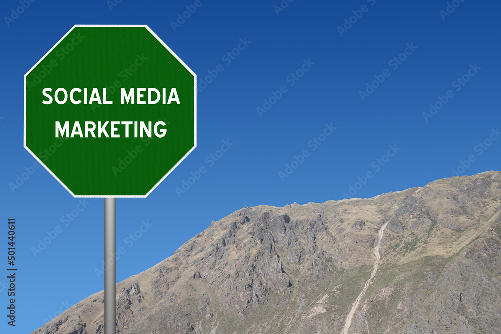 Social Media Marketing sign for online sales. Social Media Marketing sign for online sales.