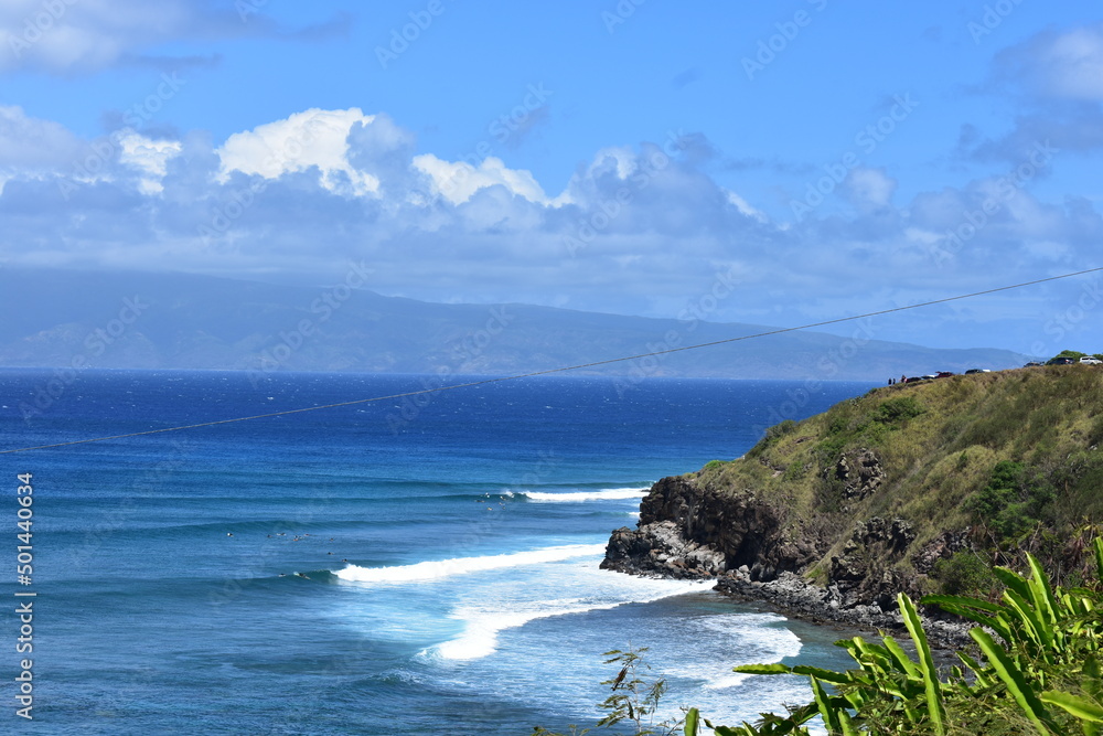 Maui Hawaii cliffs at the oean coast