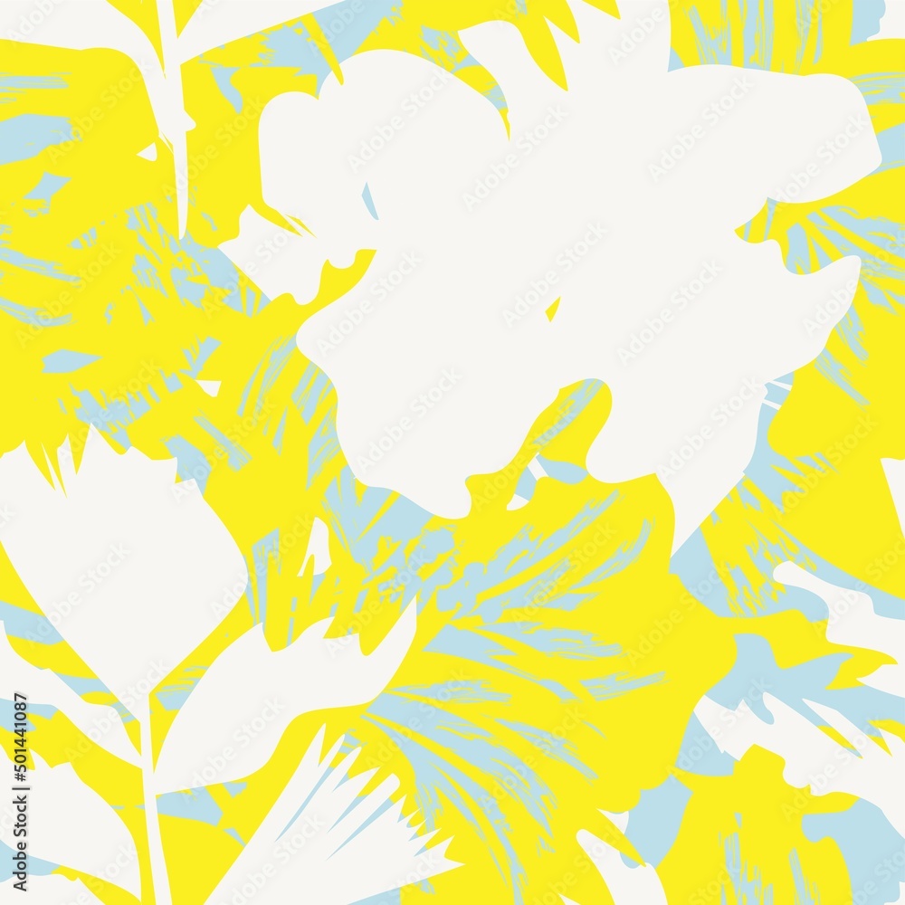 Naklejka premium Floral Brush strokes Seamless Pattern Design