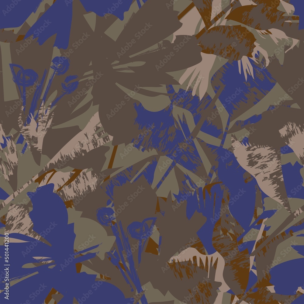 Floral Brush strokes Seamless Pattern Design Floral Brush strokes Seamless Pattern Design
