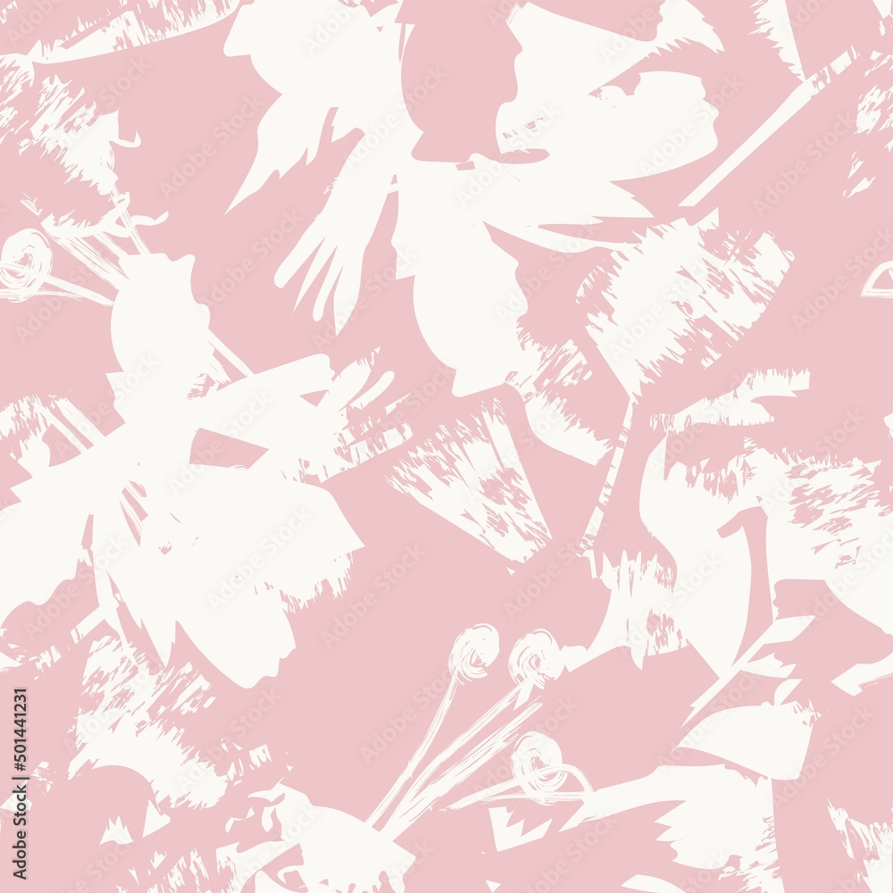 Floral Brush strokes Seamless Pattern Design Floral Brush strokes Seamless Pattern Design