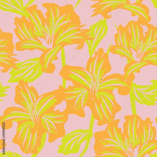 Floral Brush strokes Seamless Pattern Design