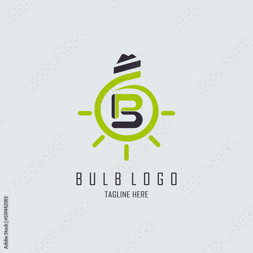 bulb letter b logo design template for brand or company and other